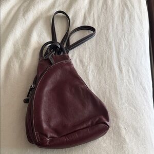 Clarks Burgundy Leather Backpack
